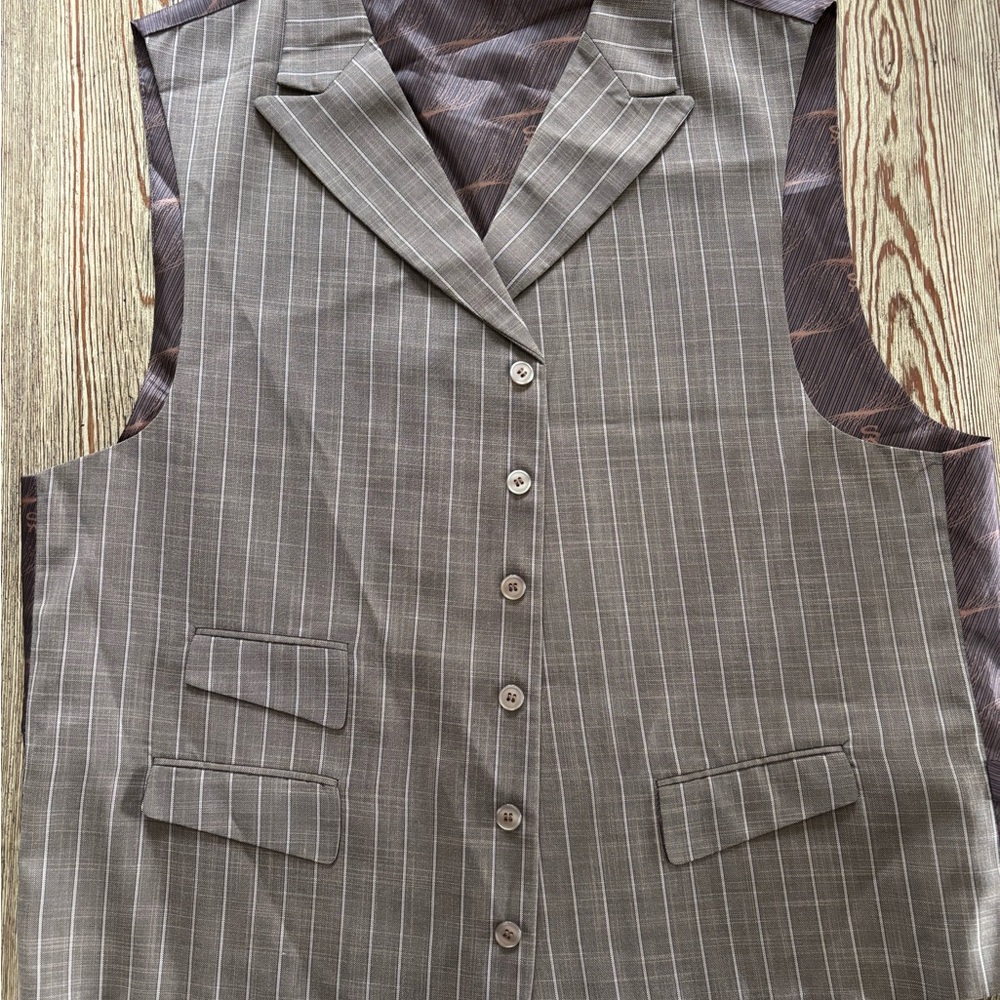 Men's Brown Striped Vest